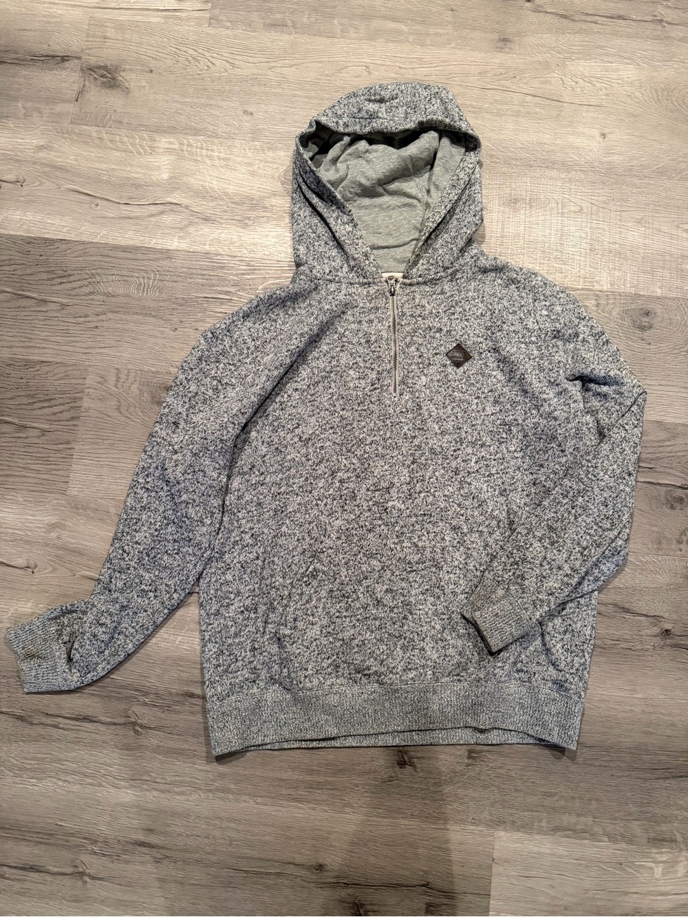 Vans Men's Gray Marled Half-Zip Hooded Sweater